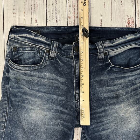 True Religion Geno Jeans Mens 34x32 Y2K Distressed Relaxed Slim Fit Flap Pockets - Picture 6 of 10